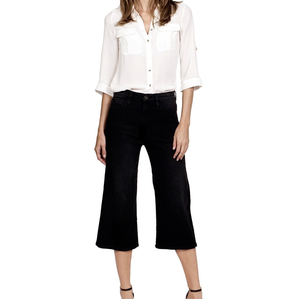 🖤 Cult of Individuality Vintage Black Denim Culottes • NWT • Size 26